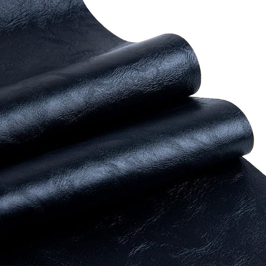 Faux Leather Fabric Sheet, 36 x 54 Inches, Texture Synthetic Material for DIY Crafts, Leather earings,Upholstery, Automotive, Sofa Projects Individual 1 Yard Cut (Black, One Yard)