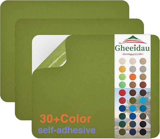 Gheeidau Canvas Repair Patch 9×11 Inch 3Pcs Waterproof Self-Adhesive Fabric Repair Patch for Tents,Boat Cover,Pop Up Canopy,Patio,Bags,Car Seats,Sofas,Furniture Cover(Green)