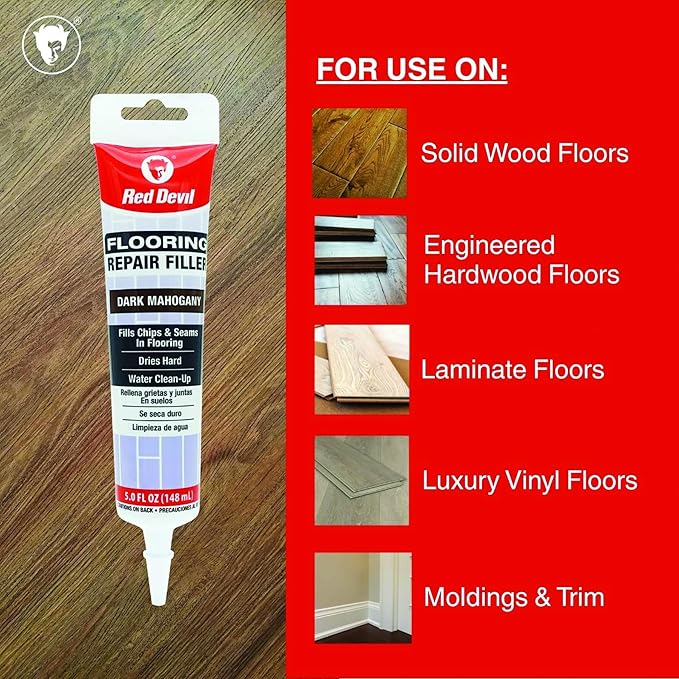 Red Devil 056070 Flooring Repair Filler, 5 oz., Dark Mahogany, 1 Pack
