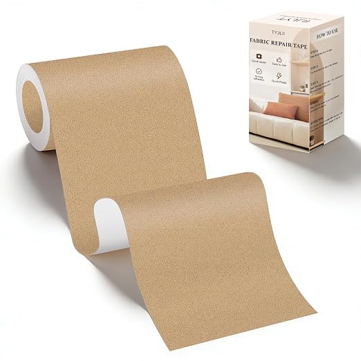 Velvet Repair Tape,4x71 Inch Self-Adhesive Couch Patch Repair Fabric Patch for Furniture,Sofas,Cushion,Chairs,Bags,Suede Goods(Light Brown)