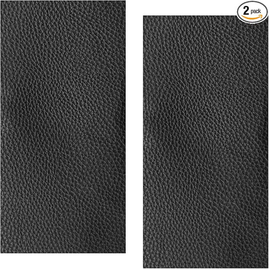 2PCS PU Leather Car Seat Repair Patch, 7.87''×3.93'' Breathable Water-Resistant Repair Tape, Portable Self-Adhesive Vehicle Interior Repairing Tool for Furniture, Couch, Sofa (Black)