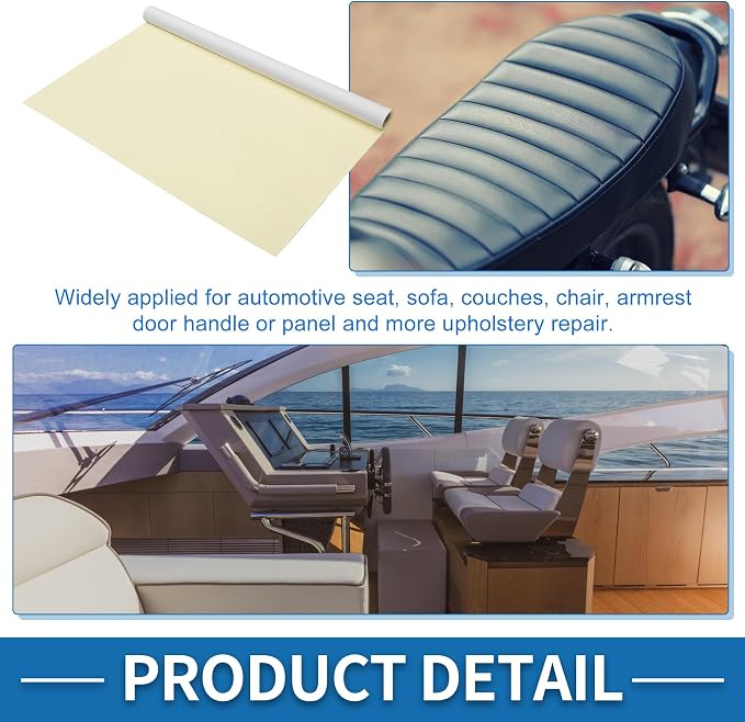 Self Adhesive Leather Repair Patch Strong Stickiness 19.6"x27.5" Leather Repair Tape PVC Faux Leather Beige Yellow 1 Pcs