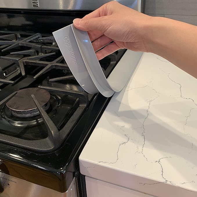Pro - 25" Gray, Professional Grade, FDA Heavy 10.0 oz Silicone, Set of 2, Covers Gap between Stove & Countertops