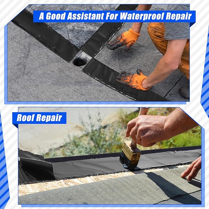 Fabbay 1 Roll 1.97 Inch Asphalt Crack Filler Tape Asphalt Tape for Driveway Repair Joint and Crack Sealer for Tarmac Parking Lot Roof Cement Road, 50 Feet Each Roll