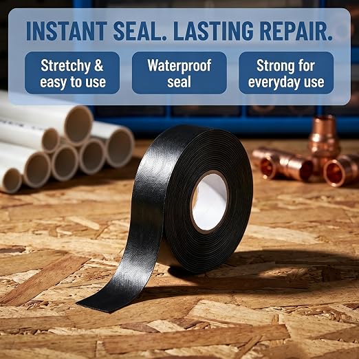 Self-Fusing Waterproof Patching Tape, Patch Tape for Repairing Pipe & Hose Leaks and Bucket Holes