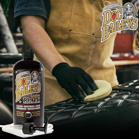Leather Black Care -Premium Quality All In One Leather Cleaner, Conditioner, Waterproofer & Protectant - For your Car, Bike, Horse Tack, Home Decor and Other Leather Needs 32oz Bottle