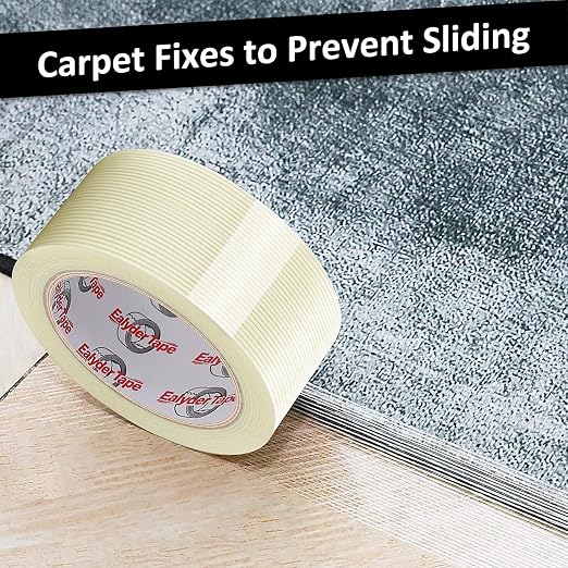 2 Inch x 30 Yards Transparent Reinforced Fiberglass Tape – 5.5 Mil Filament Strapping Tape, Adhesive Heavy Duty