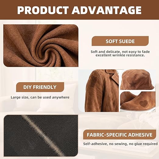 Suede Repair Patch,17X79 Inch Large Self-Adhesive Fabric Repair Tape, Suede Fabric Repair Patch for Couch, Furniture, Car Interior, Sofa and Cushion(Dark Blue, 17X79 Inch)