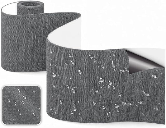 Canvas Repair Tape, Heavy Duty Waterproof Self-Adhesive Fabric Repair Patch for Tent, Sofa, Boat Covers, Chairs, Awning & Camping Outdoor Gear, 3.9"x63", Darkgrey