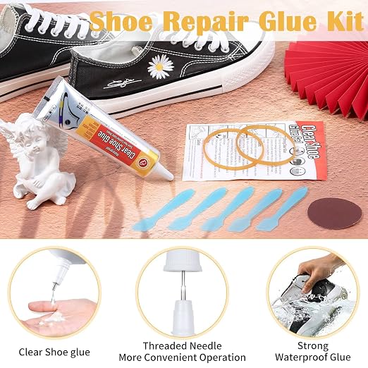 Evatage Waterproof Shoe Glue Kit for Sole Repair - Adhesive for Sneakers, Boots, Leather Handbags, Heels Fix
