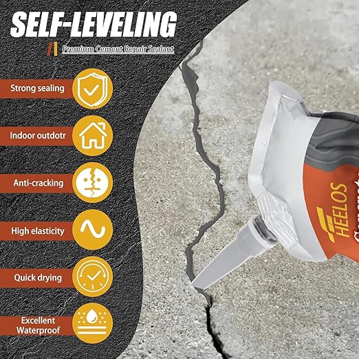 Concrete Crack Filler and Sealant,3Pack Quick Drying Cement Crack Filler Waterproof Repair Sealant, Weather Resistant Concrete Sealer Outdoor Caulking Glue for Cement-Based Driveway, Sidewalk(Grey)