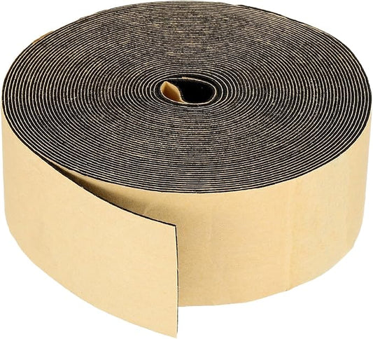 PATIKIL Foam Insulation Tape, 2" W x 1/16" t x 32.8FT Self Adhesive Weather Stripping Door Seal Strip for Door Window Air Conditioning, Black