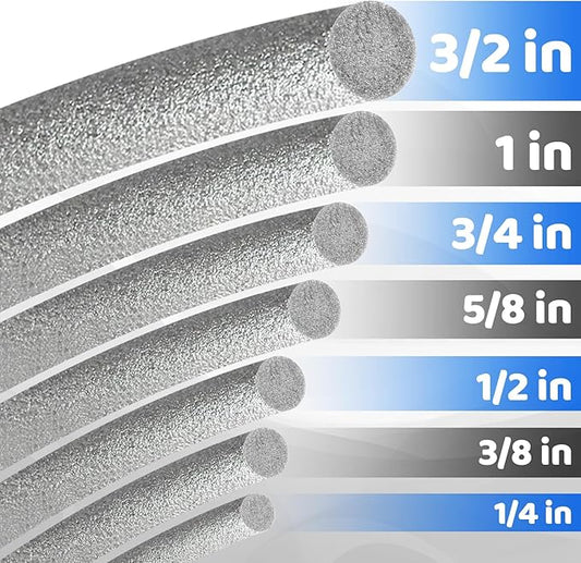 Backer Rod Foam Gap Filler Crack Filler for Concrete Repair Caulk Saver Backing Rod Concrete Expansion Joint Rope Caulk for Sealing Gaps, Expansion Joints, Crack Filling (Gray, 1/4 Inch x33 Ft)