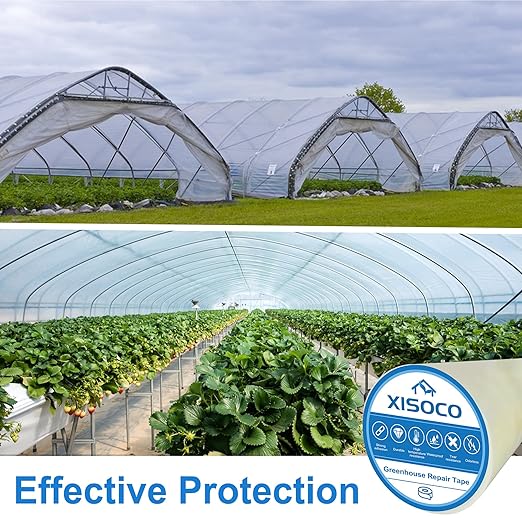 6Inch x 108FT Greenhouse Repair Tape, Greenhouse Tape Heavy Duty Waterproof, UV-Resistant Tent Clear Repair Tape Greenhouse Plastic Sheeting Coverings Film Tape for Sealing and Seaming