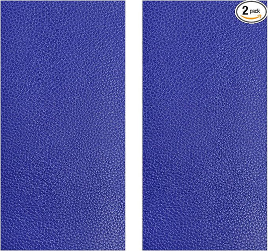 2 PCS Leather Repair Patch Tape, 4 x 8 Inch PU Vinyl Repair Patches for Car Upholstery Seat, Waterproof Self Adhesive Leather Tape Repair Kit for Furniture Couches Chairs (Royal Blue)
