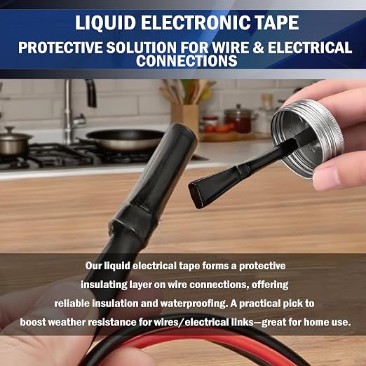 5.29OZ Liquid Electrical Tape Quick-Drying Insulating Glue Waterproof & High Temperature Resistant Liquid Wire Insulation Rubber with Brush Cap for Wires, Cables, Outdoor Electrical Equipment (Black)