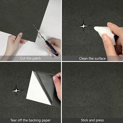 Faux Leather Repair Tape Self-Adhesive Waterproof Leather Curved Surface Refurbish Patch for Sofas, Car Seats, Handbags,Furniture,Jackets,DIY;Multi-Color & Size are Available;Quick & Easy fix