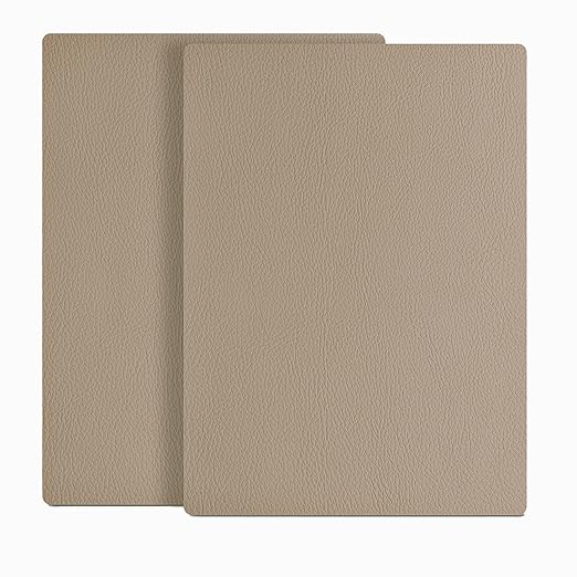 ILOFRI Leather Repair Patch 8x11 inch 2 Pcs, Self Adhesive Vinyl and Leather Repair Kit for Couch, Car Seats, Boat Seat, Furniture, Upholstery, Auto Interior, Sofa, Chair -Ivory Brown #1