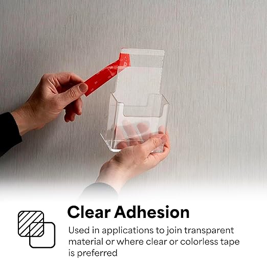 3M VHB Tape 4910, 0.25 in width x 5 yd length (1 Roll),Clear