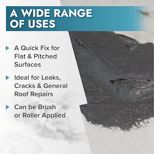 Polar Clear Leak Fix Paint - 17 oz - One Coat Waterproof Sealant with Reinforced Fibers, Instantly Seals Leaks & Cracks for Roofs, Drainpipes and Gutter Repairs for Exterior Use