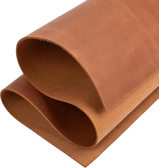 Shkira 12''X24'' Genuine Light Brown Leather Sheets for Crafts - Square - 2.0MM Thick Genuine - Thick Cowhide Pieces Square - Leather Sheet for Arts and Crafts