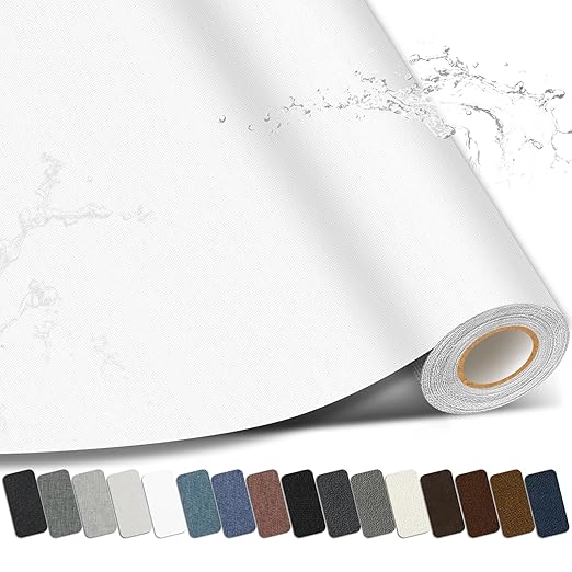 Linen Repair Patch,17X79 Inch Large Self-Adhesive Fabric Repair Tape, Linen Fabric Repair Patch for Couch, Furniture, Car Interior, Sofa and Cushion(White, 17X79 Inch)