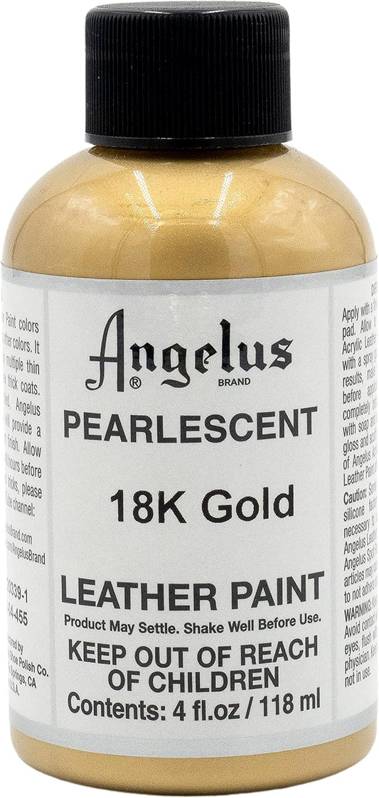 Angelus Pearlescent 18K Gold Acrylic Leather Paint 4oz