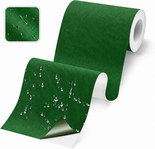 Canvas Repair Tape, Heavy Duty Waterproof Self-Adhesive Fabric Repair Patch for Tent, Sofa, Boat Covers, Chairs, Awning & Camping Outdoor Gear, 3.9"x79", Green
