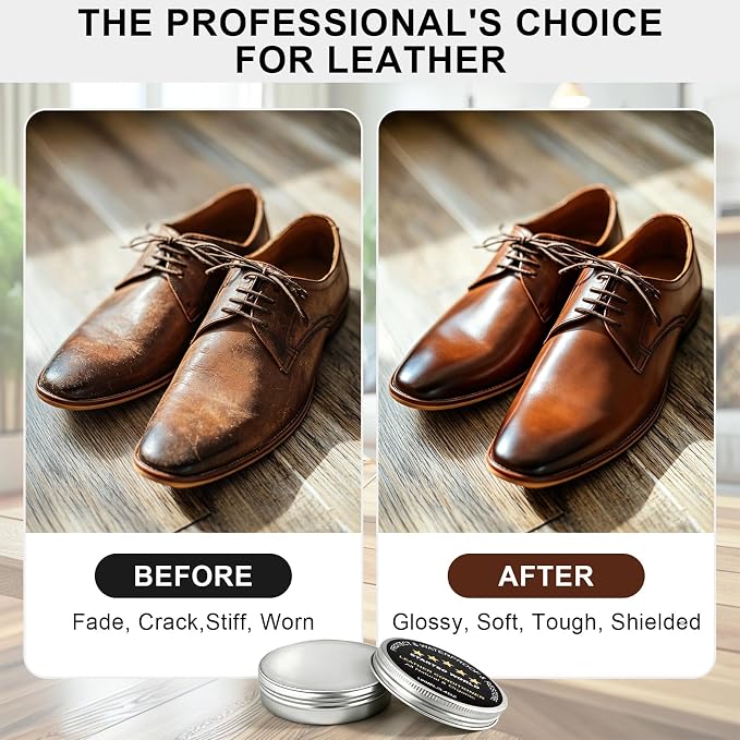 STARTSO WORLD 200Ml Leather Recoloring Balm with 100ML Leather Conditioner, White Leather Repair Kit for Furniture, Leather Dye, Leather Scratch Repair, Leather Couch Paint