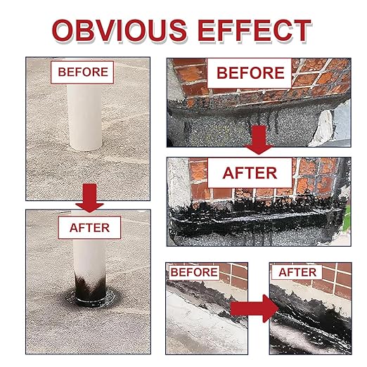 Roof Sealant Liquid, Wall Roof Leak Repair Coating Long-Lasting Gap Filler Sealant for Gutter, Window Frame, Tile, Concrete, Outdoor Waterproofing Accessories