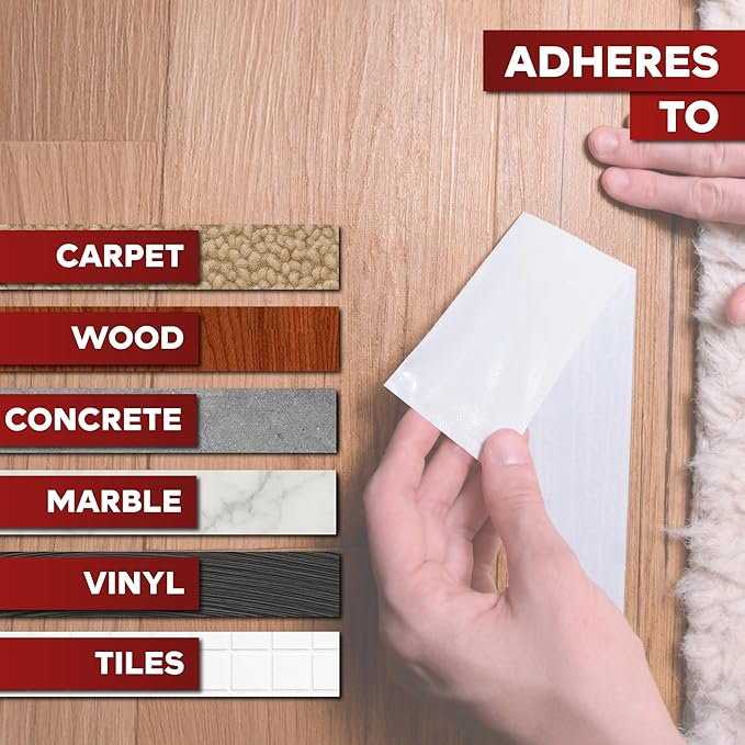 XFasten Double Sided Carpet Tape for Area Rugs, 3 Inch x 20 Yards – Heavy Duty Anti Slip Rug Grip Tape, Works as Rug Gripper, Residue Free, Wood Safe, Easy Removal for Hardwood and Laminate Floor