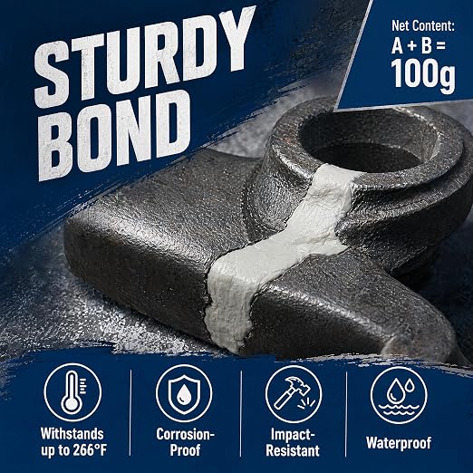 Steel Reinforced Epoxy Putty, 2026 New Heavy Duty Metal Putty Putty for Repair, Waterproof Steel Reinforced Epoxy for Metal Filler Putty, Suitable for Repairing Various Types of Sewer Pipes (1 Pack)