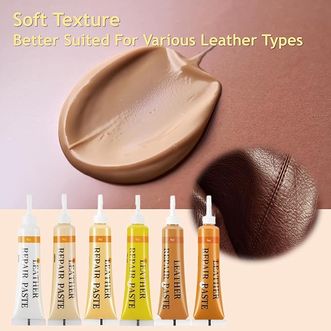 21Pcs Leather & Vinyl Repair Kit | Repairs Tears, Holes, Scratches & Peeling on Furniture, Car Seats & Jackets | Fast Application, Mixable Colors, All Leather Types