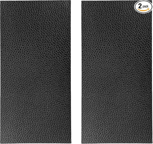 2 PCS Leather Repair Patch Tape, 4 x 8 Inch PU Vinyl Repair Patches for Car Upholstery Seat, Waterproof Self Adhesive Leather Tape Repair Kit for Furniture Couches Chairs (Black)
