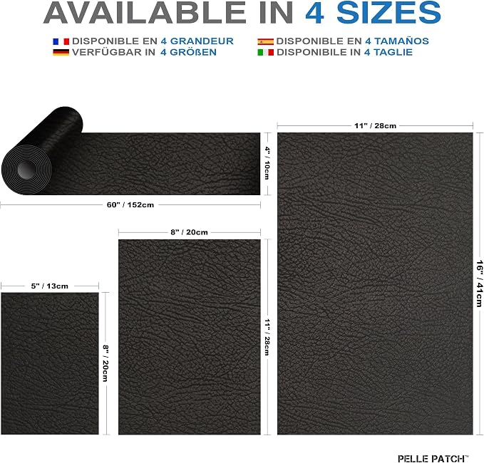 Black Leather Car Seat Repair Kit - 25 Colors Available - Original 11x16 - Black