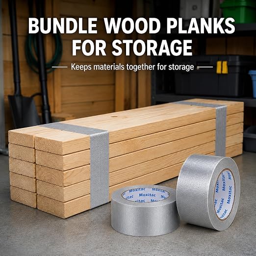Silver Duct Tape Heavy Duty, 2 Rolls, 2 Inch x 30 Yds Each, PE Coated Cloth Tape, Easy Tear by Hand, Water-Resistant Surface for Repairs, Packaging, Bundling, Garage and Workshop
