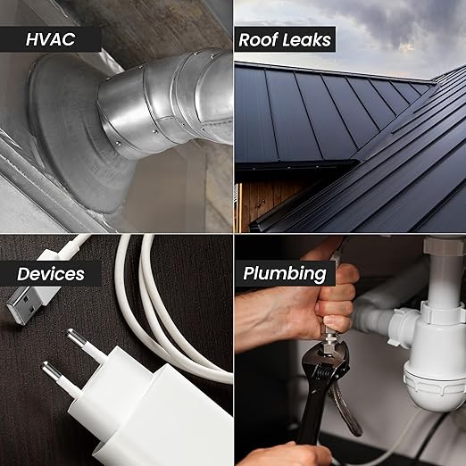 2-Pack 3" Inch x 164 Ft / 55 Yards Long Aluminum Foil Tape with Mesh - Strong Metal Insulation Adhesive Heavy Duty Ductwork Tape - Waterproof High/Low Temperature HVAC Vent Hose Dryer Leak Repair Tape
