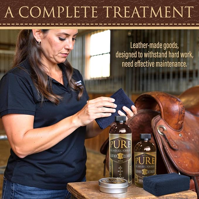Shop Square Pure Beeswax Leather Care Kit — Natural Cleaner, Conditioner & Detailer for Jackets, Boots, Handbags & Designer Leather | Tea Tree + Beef Tallow Formula | Made in USA