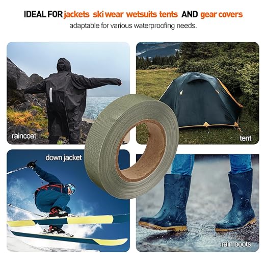 TPU Seam Sealing Tape – Waterproof Heat-Seal Fabric Repair Tape for Tents, Outdoor Gear, and Apparel, 0.79 in x 5.47 yd, Green