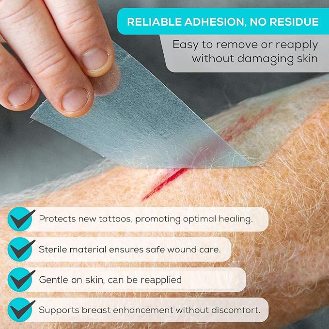 MedVance Silicone Tape Medical, Perforated Surgical Tape Sensitive Skin, Waterproof Tape for Skin, Medical Tape for Wound Care, Eyelash Tape, Gentle Skin Tape, 1" Width (1 Pack, 54 Inches)