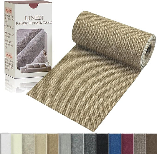Gheeidau Linen Repair Tape 4x70 Inch Self-Adhesive Couch Patch Repair Fabric Patch for Furniture,Sofas,Cushion,Chairs,Bags,Linen Goods(Camel)