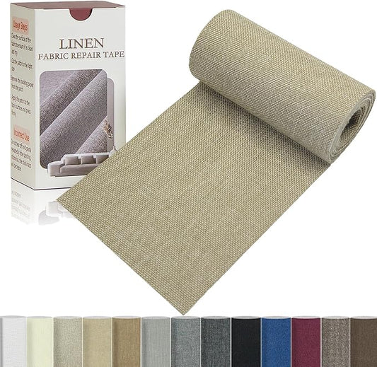 Gheeidau Linen Repair Tape 4x70 Inch Self-Adhesive Couch Patch Repair Fabric Patch for Furniture,Sofas,Cushion,Chairs,Bags,Linen Goods(Beige)