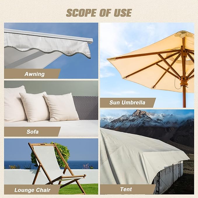 2-Piece Canvas Repair Patch Kit - 9x11 Inch Self-Adhesive, Waterproof Fabric Repair Patches for Boat Cover, Sofa, Chair, Couch, Tent Bag (Beige Yellow)