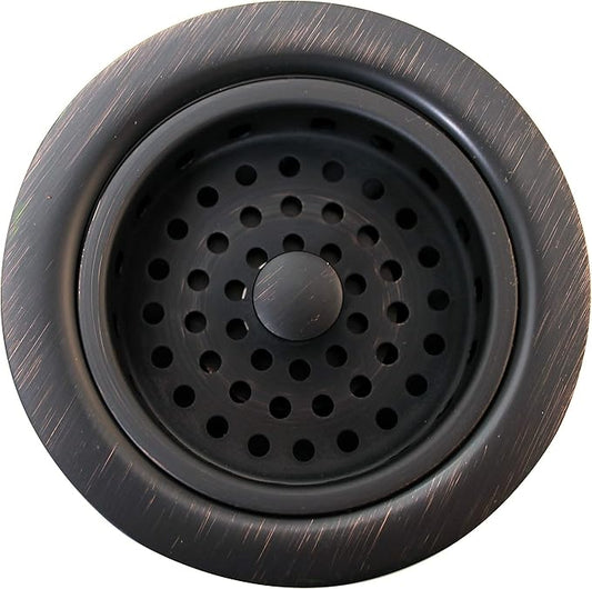 Westbrass D2145-12A 3-1/2" Post Style Large Kitchen Sink Basket Strainer, Antique Bronze (2-Pack)