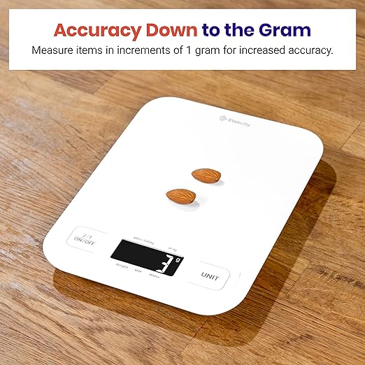 Etekcity Food Kitchen Scale, Digital Mechanical Weighing, Grams and Ounces for Weight Loss, Baking, Cooking, White