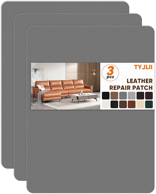 Leather Repair Patch Self Adhesive,8.3″ x 11″ Vinyl Patch Kit,Leather Repair Kit for Furniture,Car Seat,Couch,Office Chair.（Dark Gray）