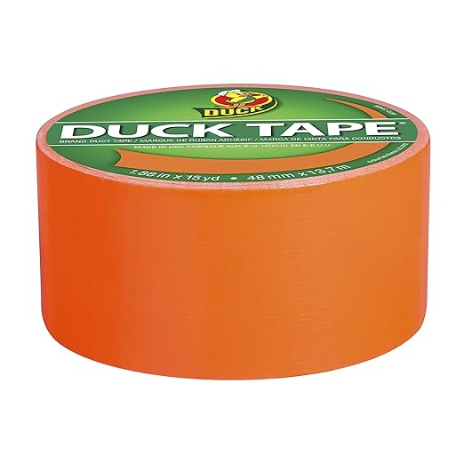 Duck Brand 1265019 Color Duct Tape, Neon Orange, 1.88 Inches x 15 Yards, Single Roll (Pack of 2)