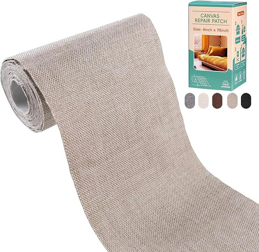 Canvas Repair Tape,Fabric Repair Patch,4×70 Inches,Outdoor Gear Patch, Waterproof,Self-Adhesive for Repairing Boat Covers,Tents,Sofas,Patio Umbrellas,Lounge Chairs,Awnings