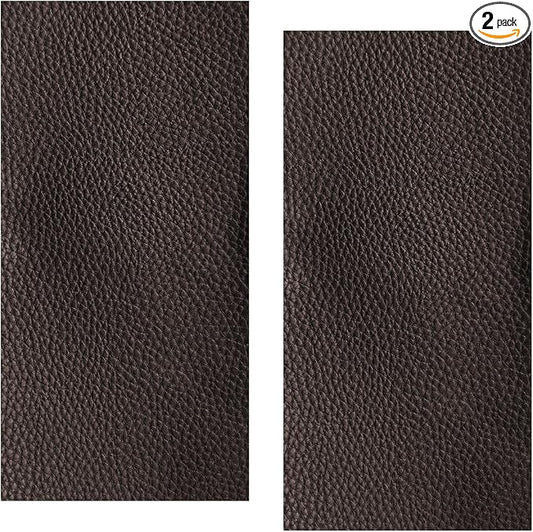 2PCS PU Leather Car Seat Repair Patch, 7.87''×3.93'' Breathable Water-Resistant Repair Tape, Portable Self-Adhesive Vehicle Interior Repairing Tool for Furniture, Couch, Sofa (Brown)