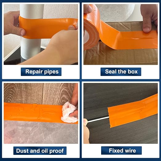 Orange Duct Tape Heavy Duty, 1.88 Inch x 35 Yard Waterproof Strong Adhesive Duct Tape for Indoor Outdoor Repairs Tear by Hand, 1 Roll